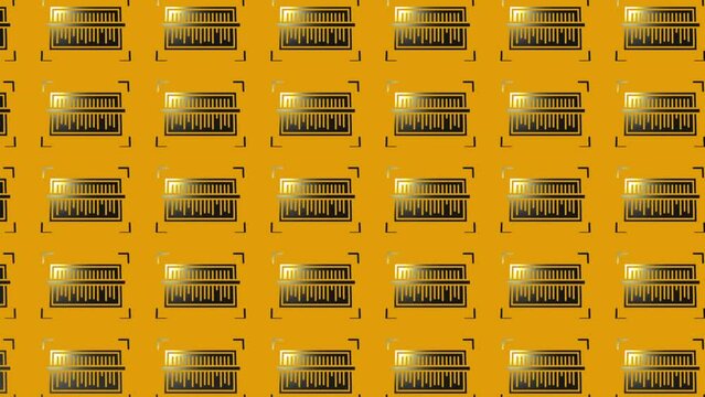animation of bar code icon on yellow