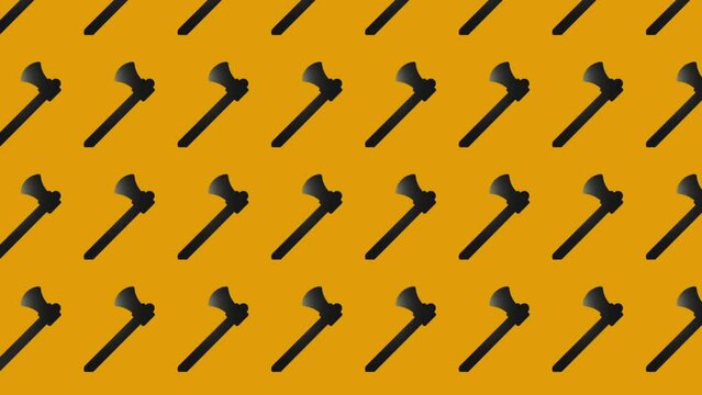 animation of black axe icon on yellow