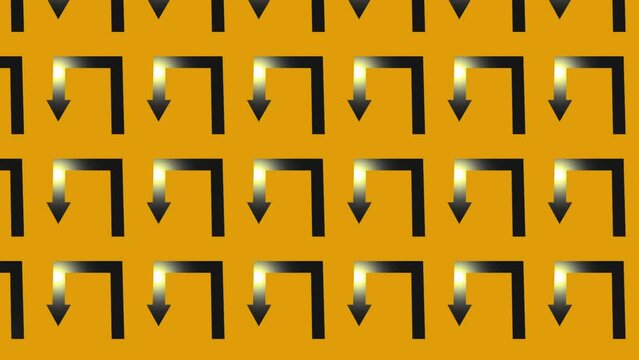 animation of black arrow showing down icon on yellow