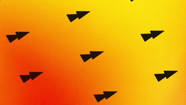animation of spinning icon with pine tree on orange and yellow