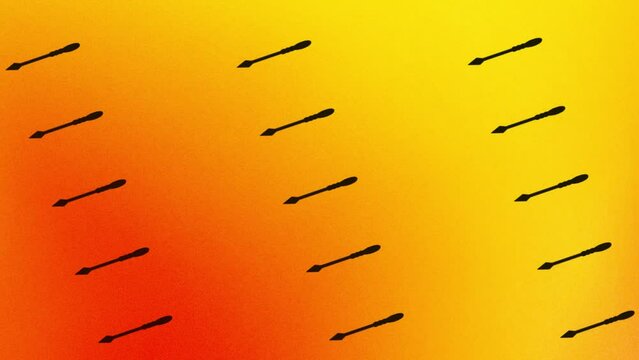 animation of spinning icon with arrow on orange and yellow