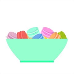 Multicolored macarons. Dessert. Sweets. vector illustration