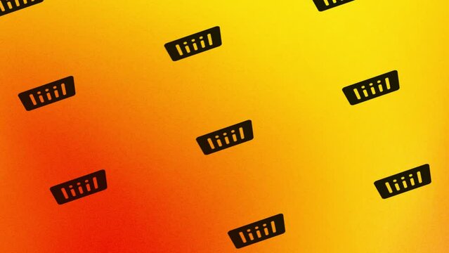 spinning barcode icon animation on orange and yellow