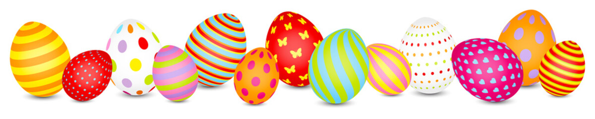 Banner 13 Bunte Ostereier Mit Bunten Mustern