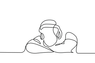 handsome calm young man daily listening to song with headphones