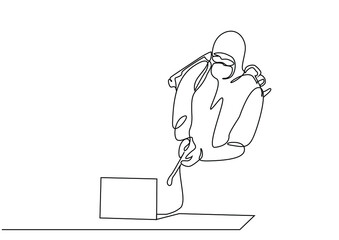 Fully equipped workers with masks spraying workplace office for corona virus diseases