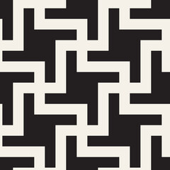 Vector seamless pattern. Repeating geometric elements. Stylish monochrome background design.