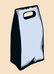 Rectangular carton packaging. Vector drawing