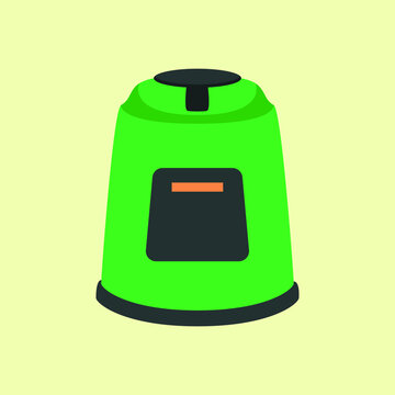 Compost Bin Cartoon Flat Vector