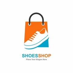 Shoes bag or shoes shop vector logo template. Suitable for business, web, online shop, media social and design