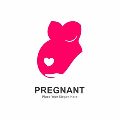 Pregnancy woman love logo vector template. Suitable for business, web, health, and motherhood 