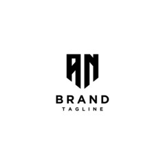 Bold Logo Design From Letters A and N. Minimalist logo design Letters A and N form a formidable shield.