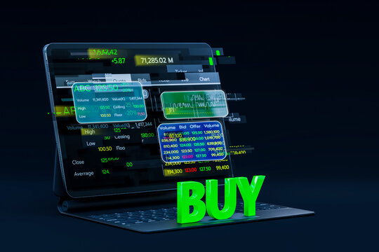 AR glitch effect, Stock Signal, Buy Signal, Mobile foreign exchange trading - 3d render