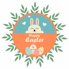 Obraz premium White easter rabbit. Easter Bunny. cute vector illustration