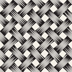 Vector seamless pattern. Repeating geometric elements. Stylish monochrome background design.