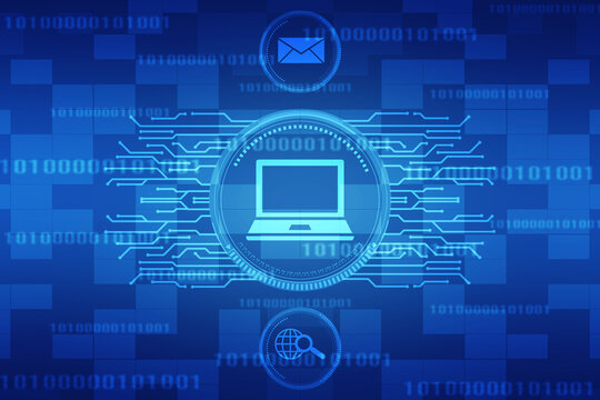 Binary Code Background, Digital Abstract technology background, flowing number one and zero text in binary code format in technology background. Internet Big data Concept