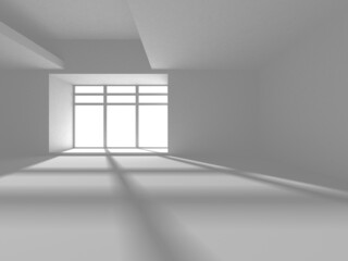 Illuminated corridor interior design. Empty Room Interior Background