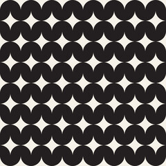 Vector seamless pattern. Repeating geometric elements. Stylish monochrome background design.