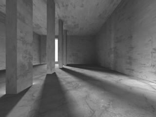 Obraz premium Abstract architecture background. Empty rough concrete interior