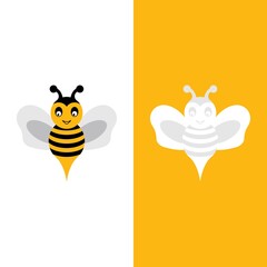 Bee logo vector icon illustration