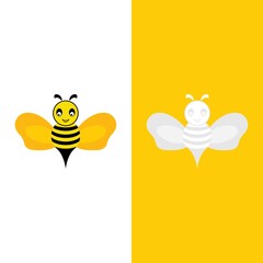 Bee logo vector icon illustration