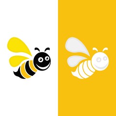 Bee logo vector icon illustration