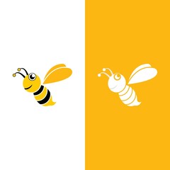 Bee logo vector icon illustration