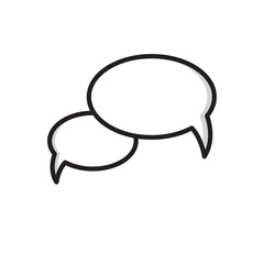 chat icon, speech bubble, white color, vector illustration 