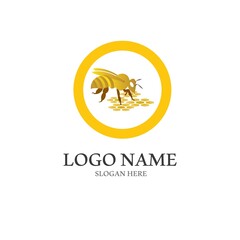 Bee logo vector icon illustration