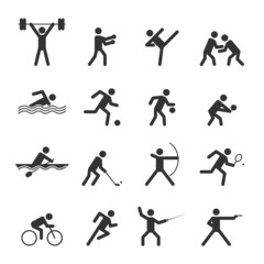 Summer sport icons set. Vector Flat.