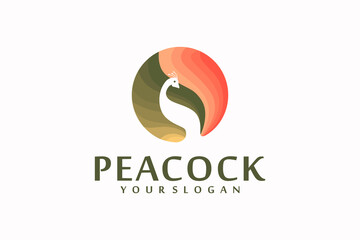 peacock logo with circle concept,logo reference for your business