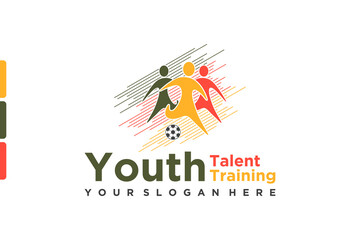 youth talent logo,football federation, reference logo for your business