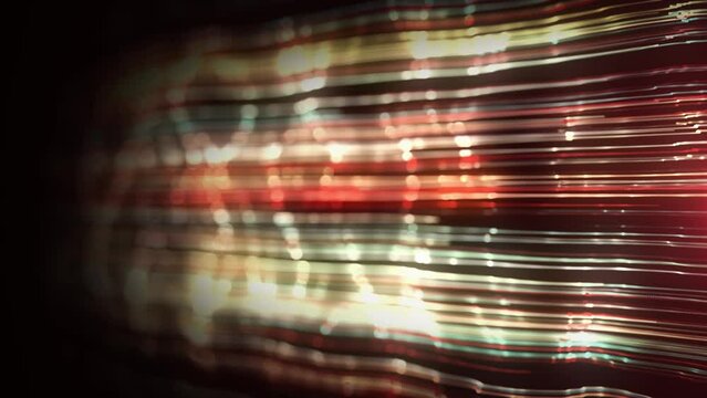 Abstract Glowing Light Strings Background Looping With Depth Of Field/ 4k animation of an abstract wallpaper looped background of light stroke glowing and waving with ambien occlusion and depth of fie