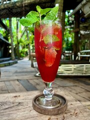 mojito cocktail on the beach