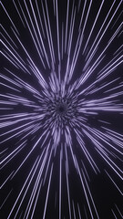 Abstract background of a starburst dynamic glowing lines or rays. 3D illustration.