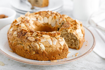 French almond cake with nuts