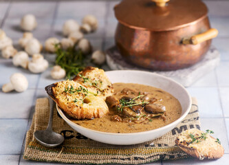French mushroom onion soup