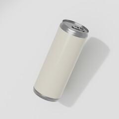 Plain aluminum cans on a white background