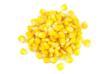 Corn seeds isolated on white background 