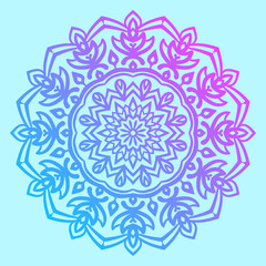 mandala circular decoration with trendy color gradient vector design element