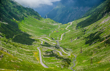 Fototapeta na wymiar Transfagarasan road Romania - mountain valley landscape