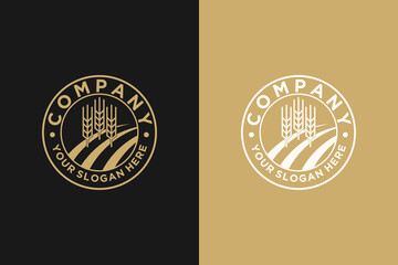 agriculture logo, wheat farm logo, logo reference for your business