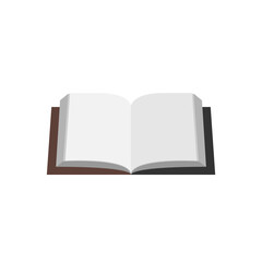 Open book icon in a flat style. Isolated vector