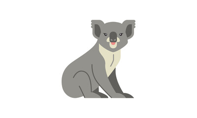 Koala Arnan (Phascolarctos cinereus), Australian native cute animal isolated flat vector illustration