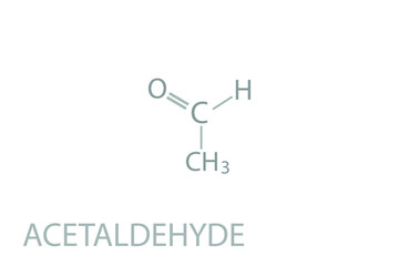Acetaldehyde molecular skeletal chemical formula.