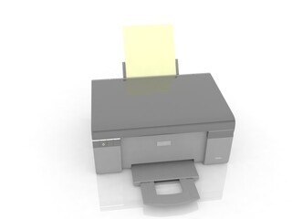 3d illustration Generic inkjet printer CMYK cartridges
