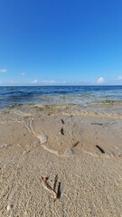 footprints on the beach