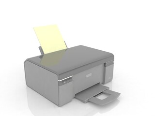 3d illustration Generic inkjet printer CMYK cartridges
