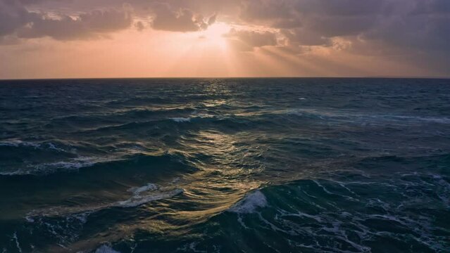 Sunset sea ocean sun sunrise travel view motion travel wave