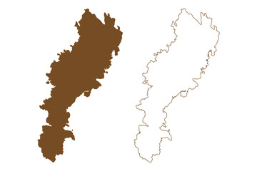 Livonsaari island (Republic of Finland) map vector illustration, scribble sketch Livonsaari map
